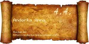 Andorka Anna névjegykártya